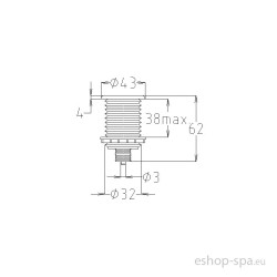 Pneumatické tlačidlo 43mm biele